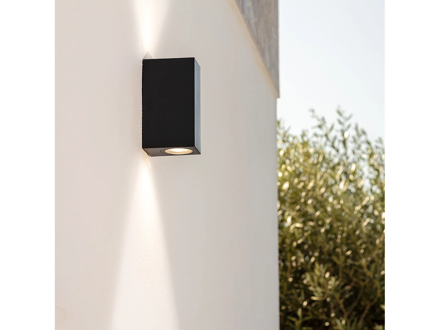 Applique Murale Extérieure Aluminium Miseno Noire Éclairage Double Face