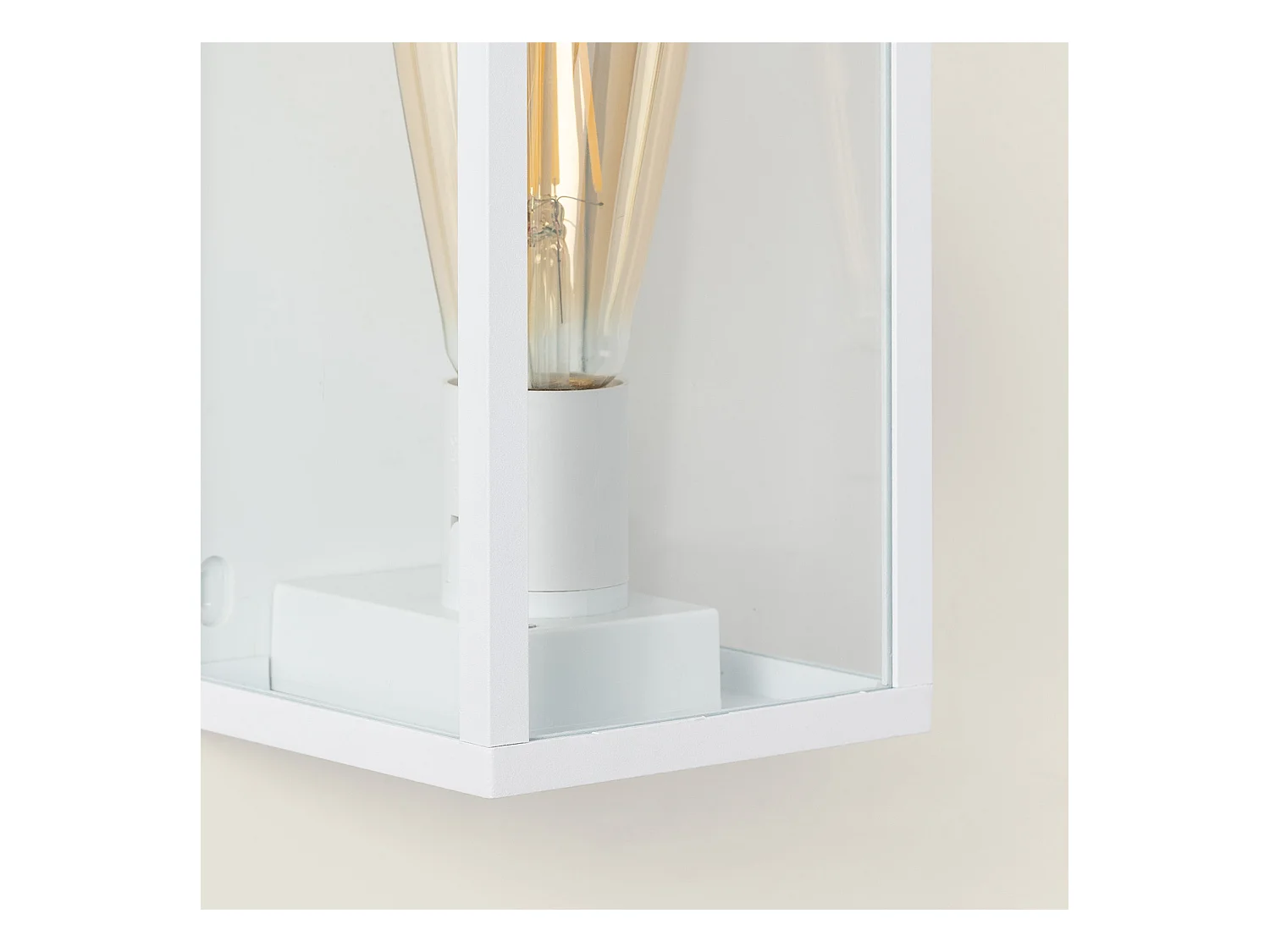 Applique Murale Extérieure Aluminium et Verre Atrium Blanc