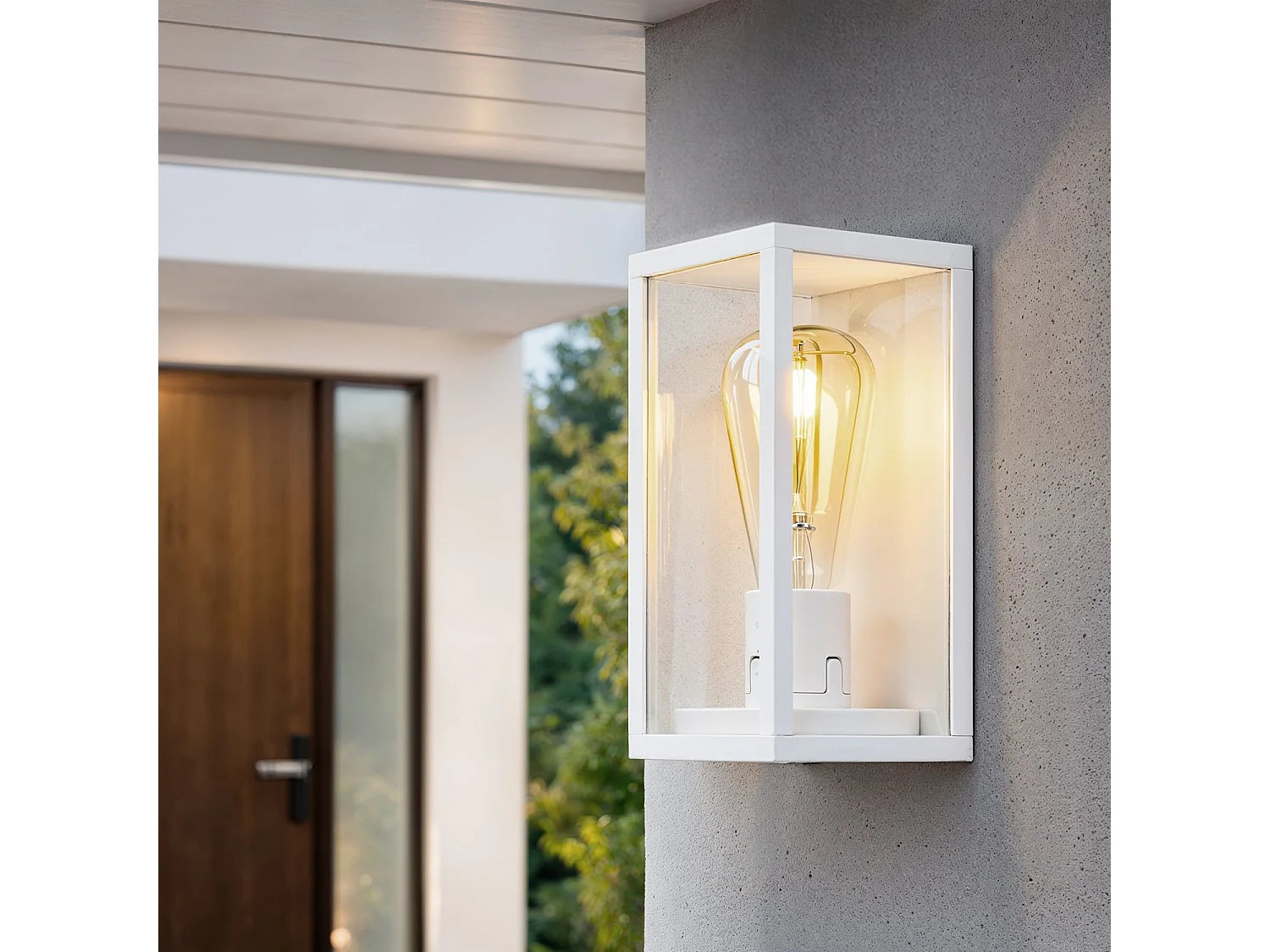 Applique Murale Extérieure Aluminium et Verre Atrium Blanc