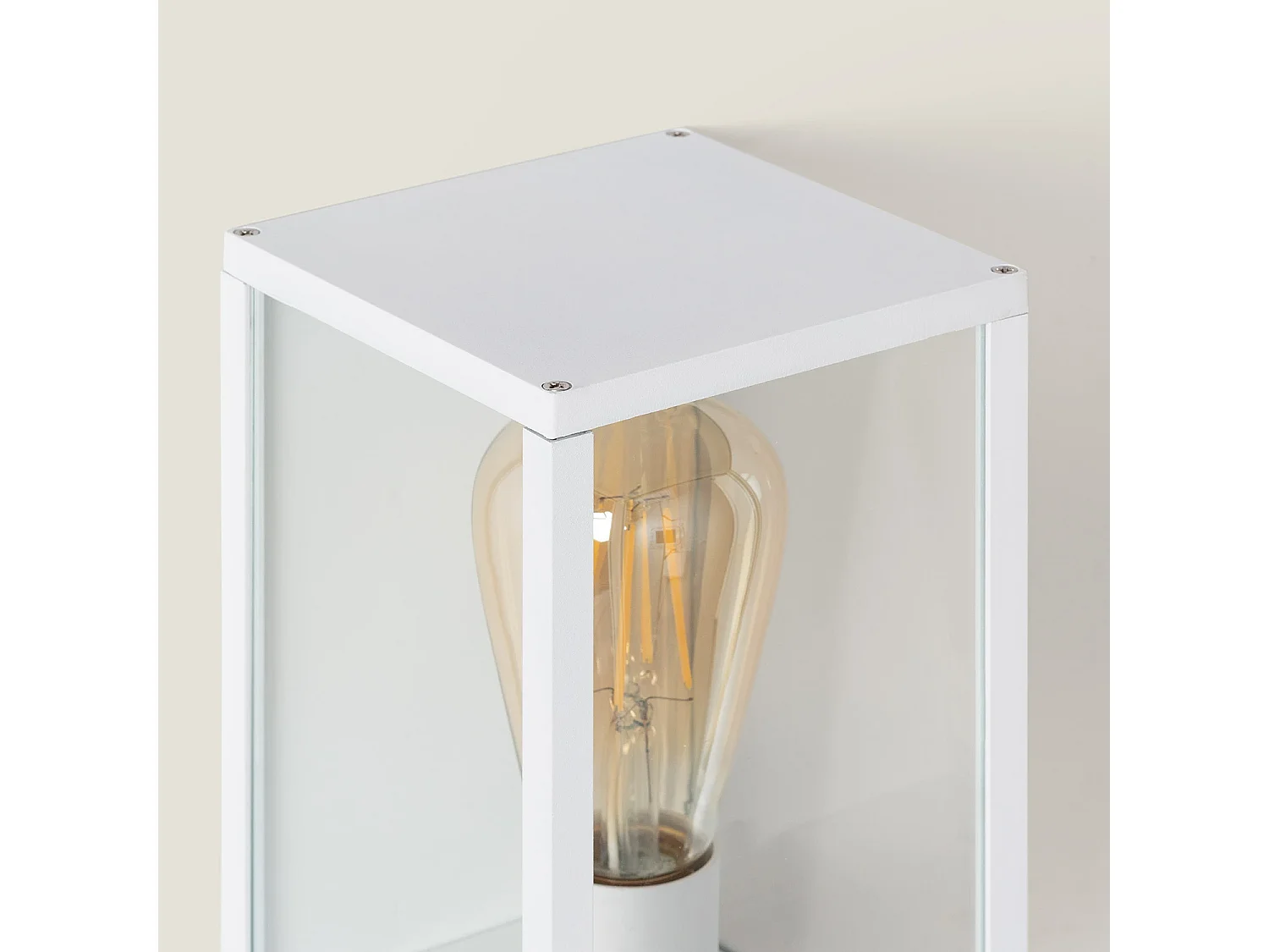 Applique da Parete per Esterni in Alluminio e Vetro Atrium Bianco