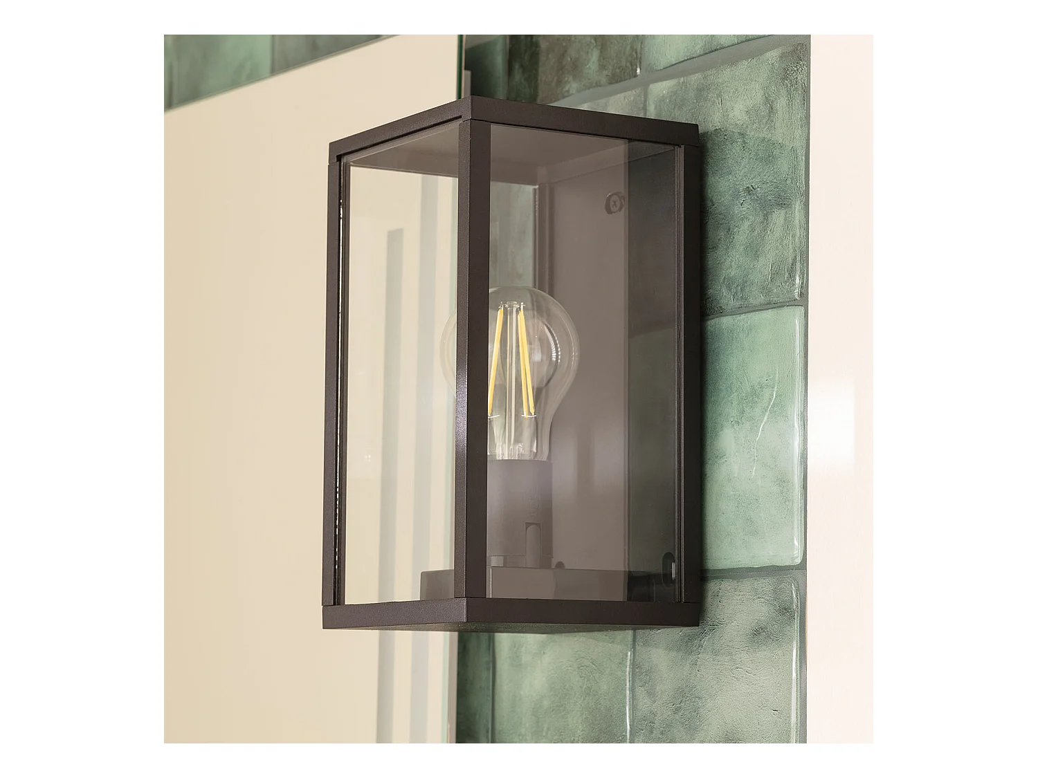 Aplique de Pared Exterior Aluminio y Cristal Atrium Negro