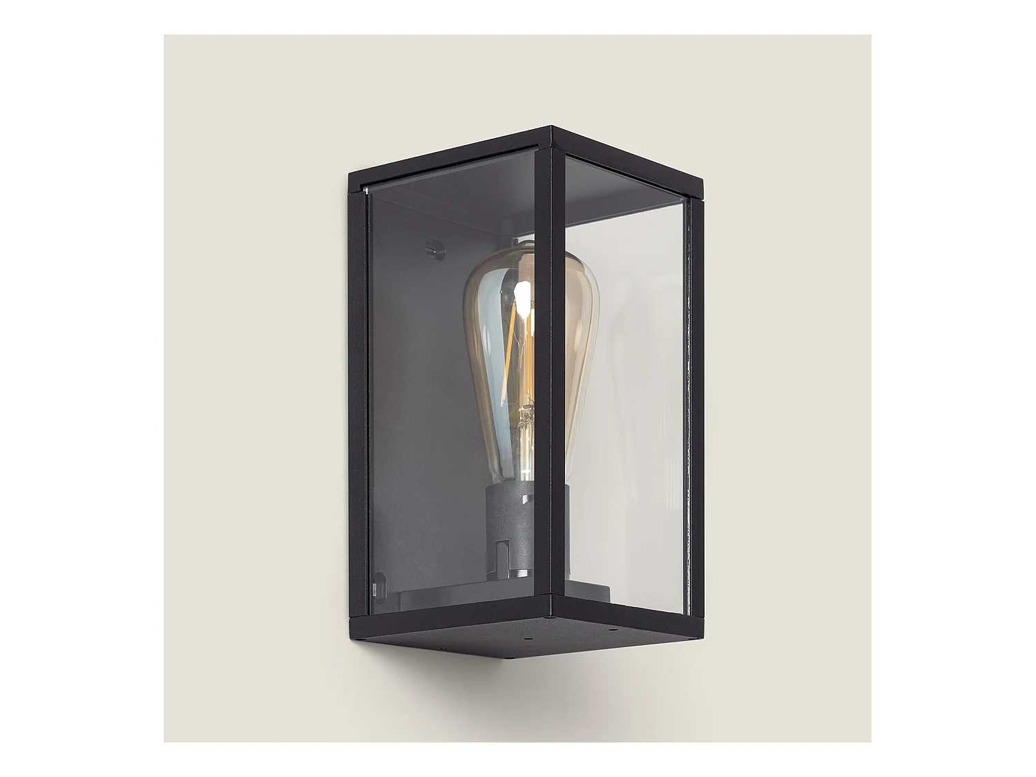 Aplique de Pared Exterior Aluminio y Cristal Atrium Negro