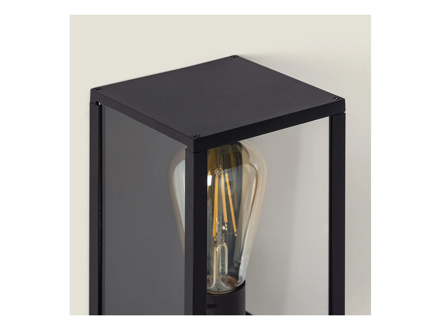 Aplique de Pared Exterior Aluminio y Cristal Atrium Negro