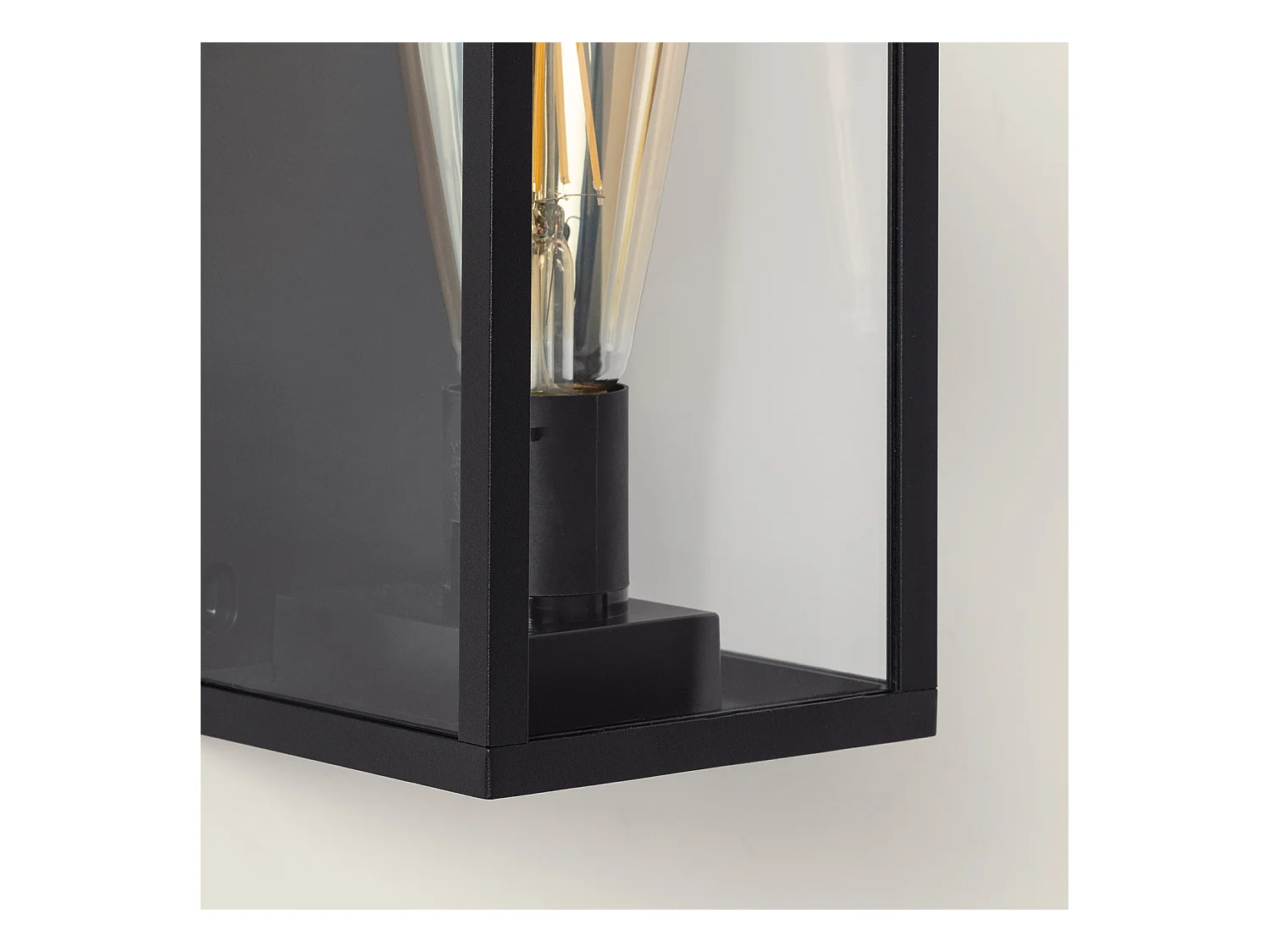 Aplique de Pared Exterior Aluminio y Cristal Atrium Negro