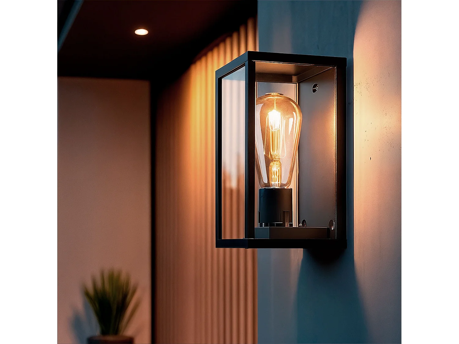 Applique Murale Extérieure Aluminium et Verre Atrium Noir