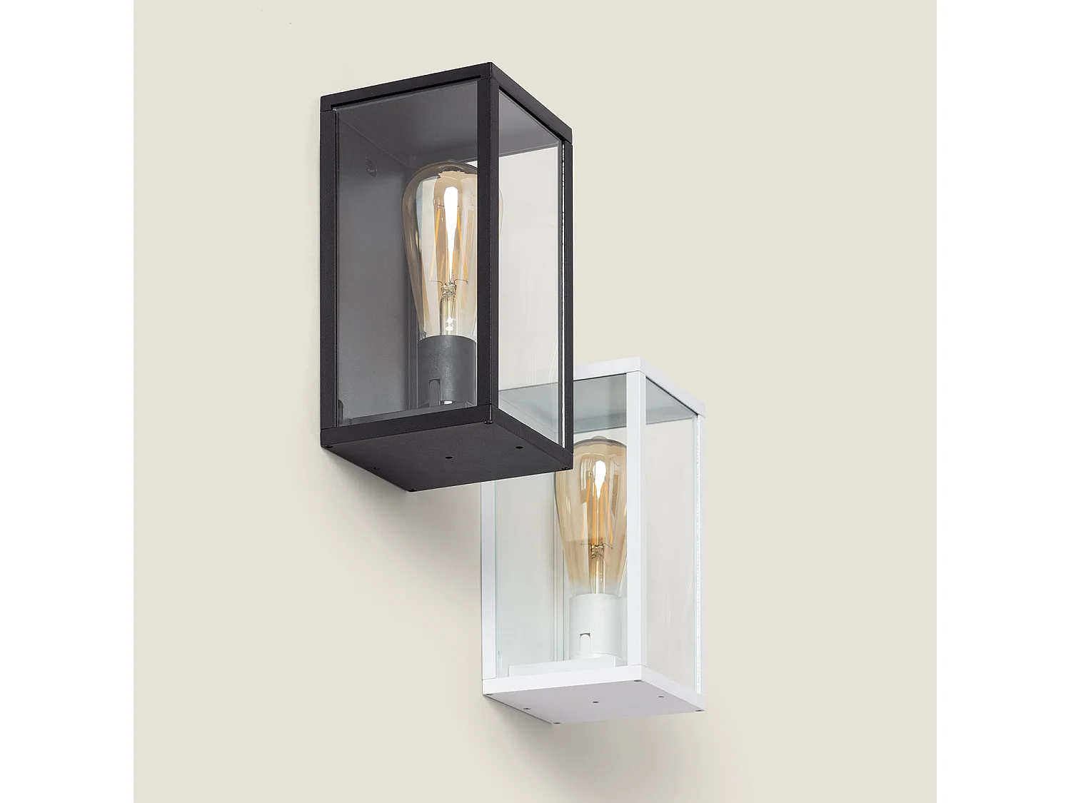 Applique Murale Extérieure Aluminium et Verre Atrium Noir