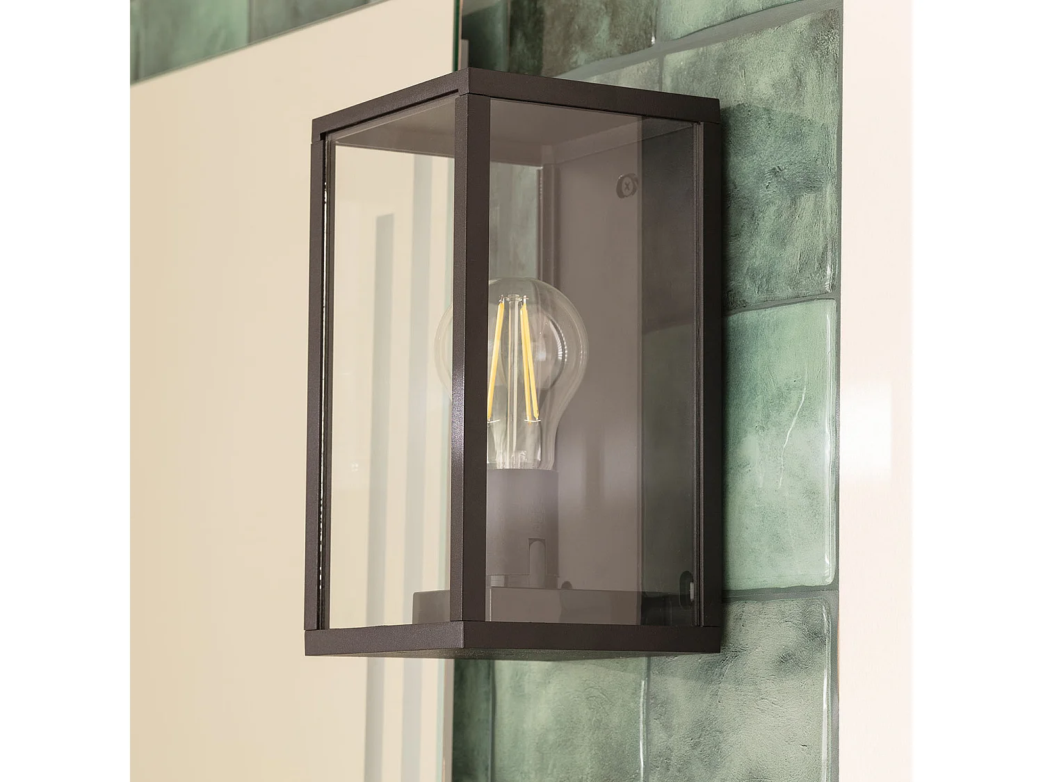 Applique Murale Extérieure Aluminium et Verre Atrium Noir