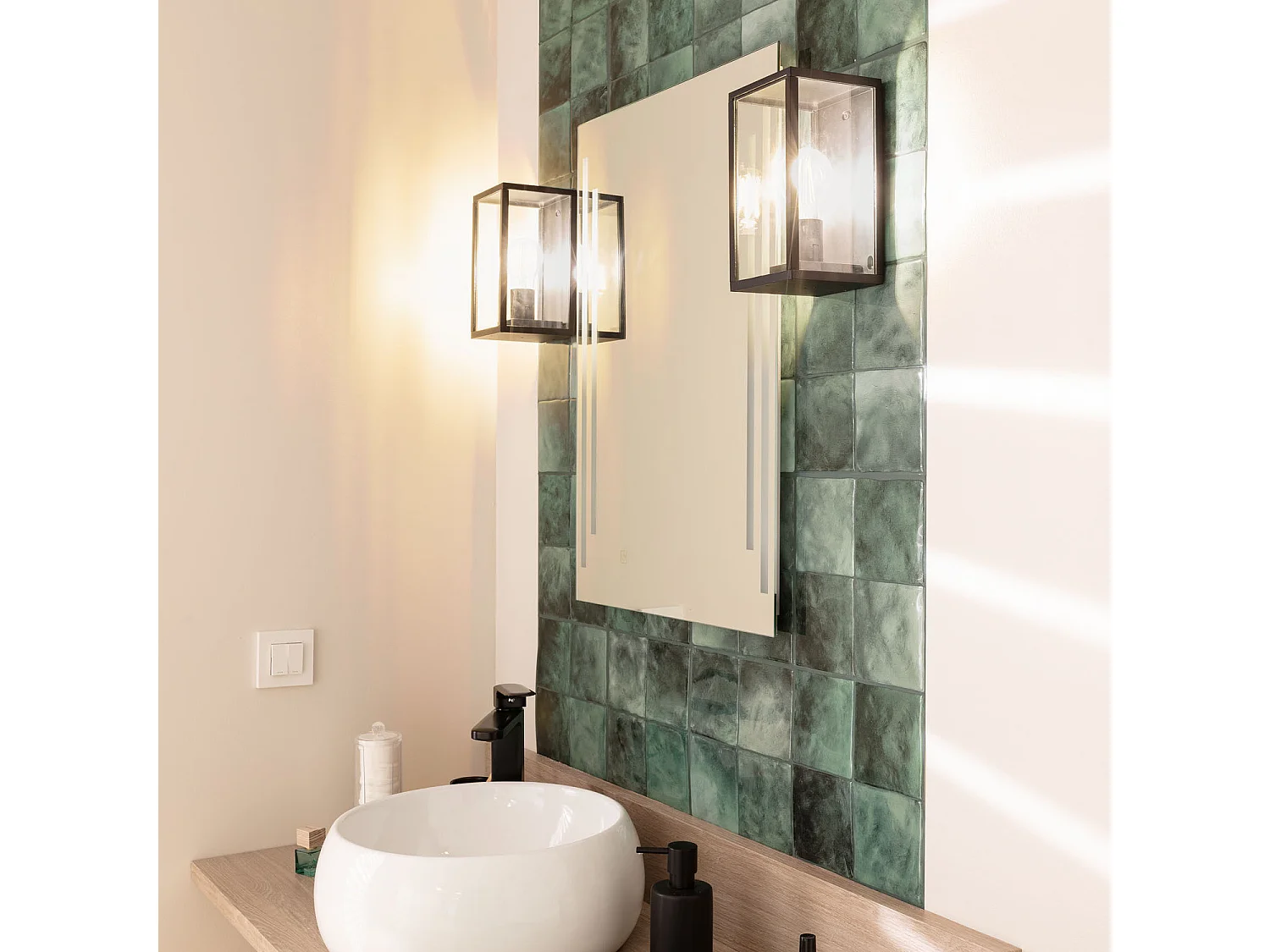 Applique Murale Extérieure Aluminium et Verre Atrium Noir