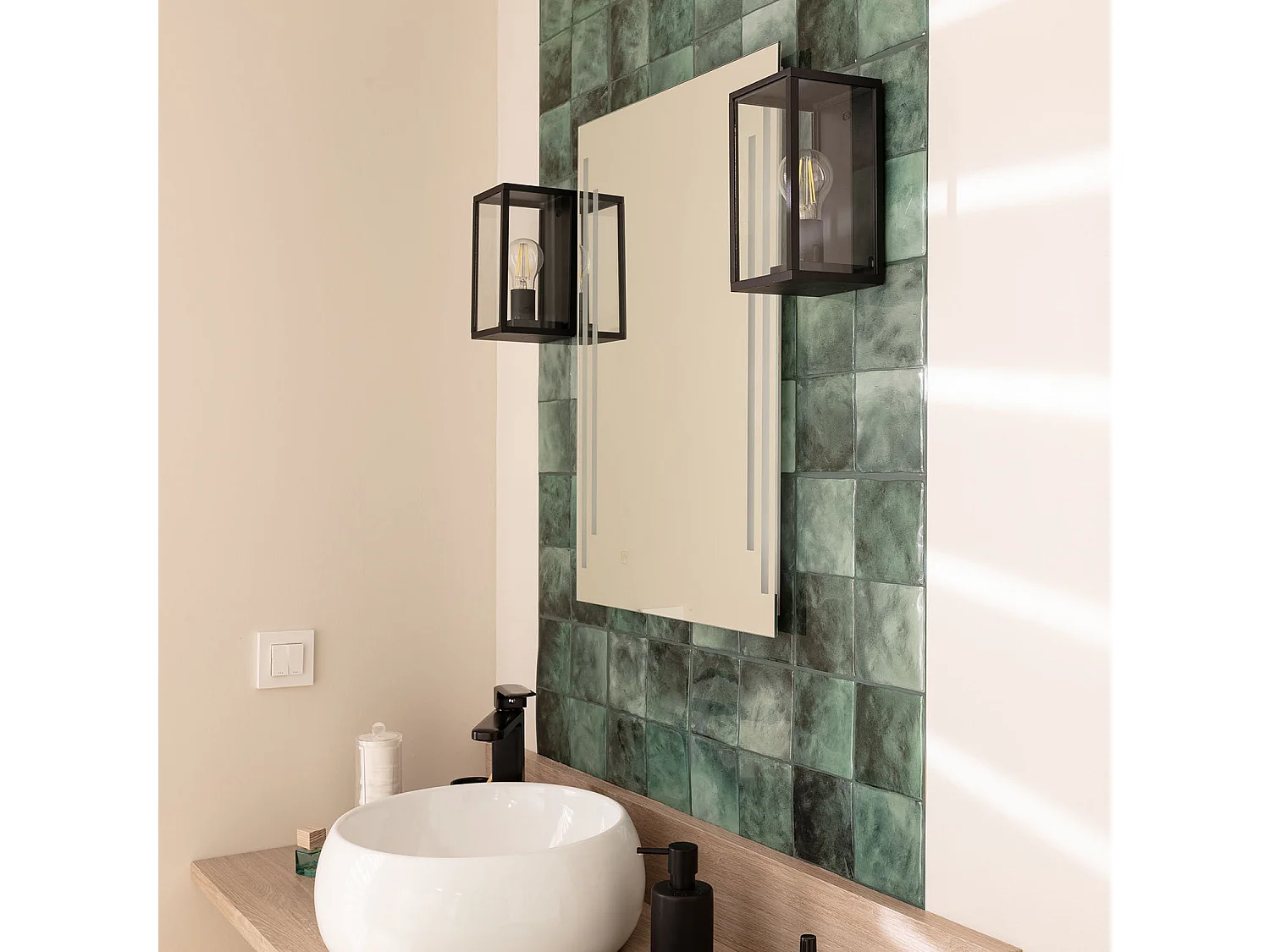 Applique Murale Extérieure Aluminium et Verre Atrium Noir