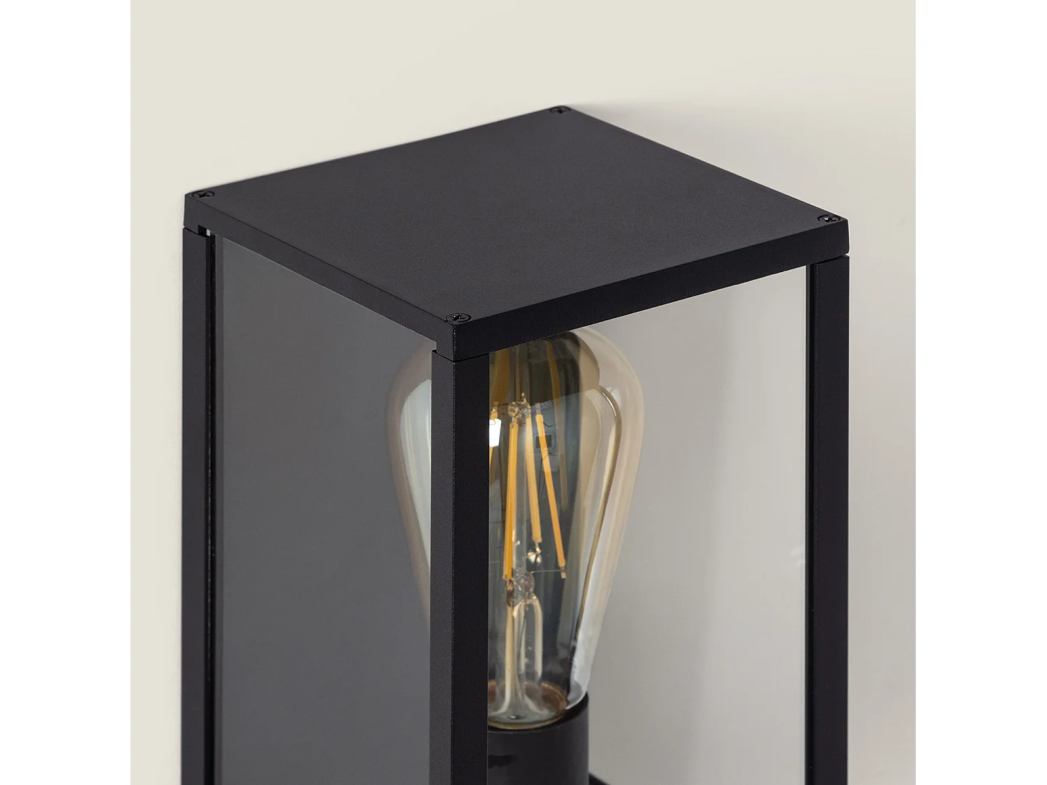 Applique Murale Extérieure Aluminium et Verre Atrium Noir