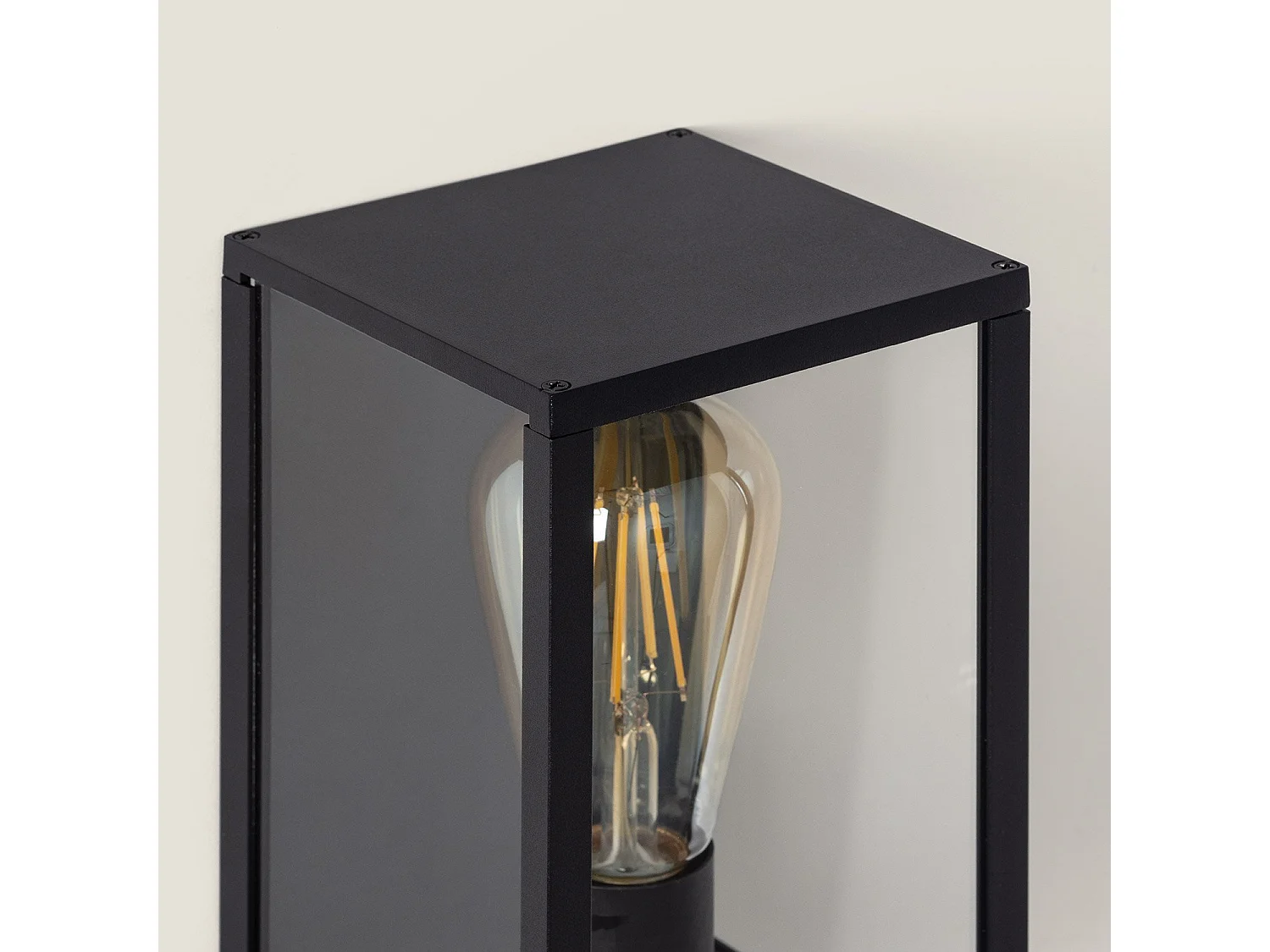 Applique Murale Extérieure Aluminium et Verre Atrium Noir