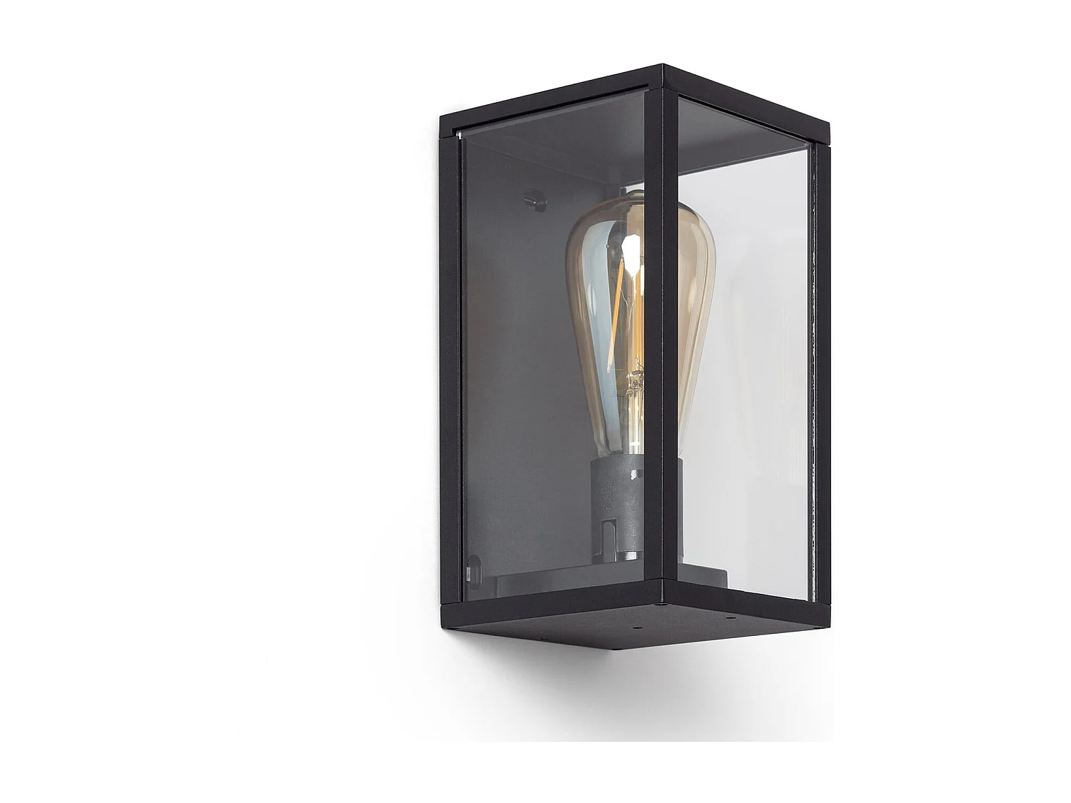 Applique Murale Extérieure Aluminium et Verre Atrium Noir