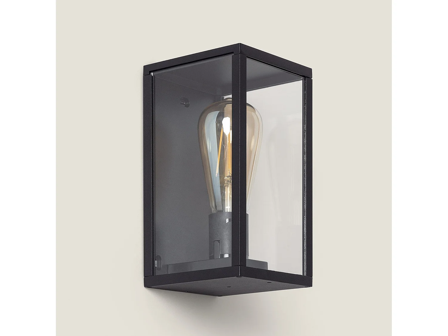 Applique Murale Extérieure Aluminium et Verre Atrium Noir