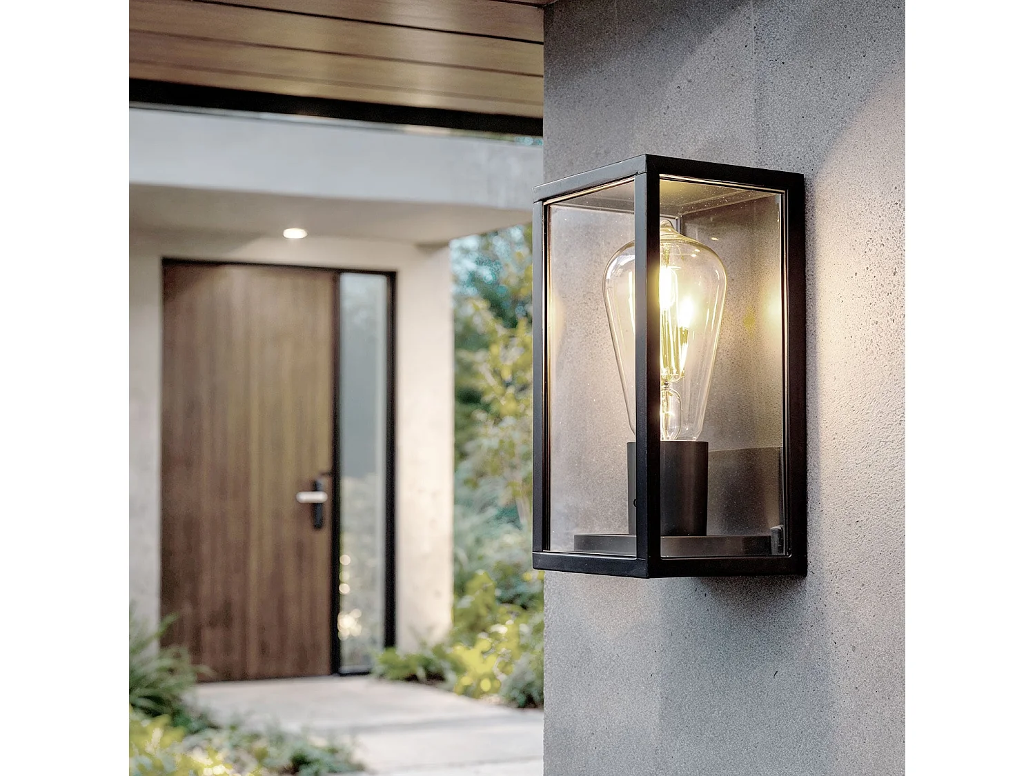 Applique Murale Extérieure Aluminium et Verre Atrium Noir