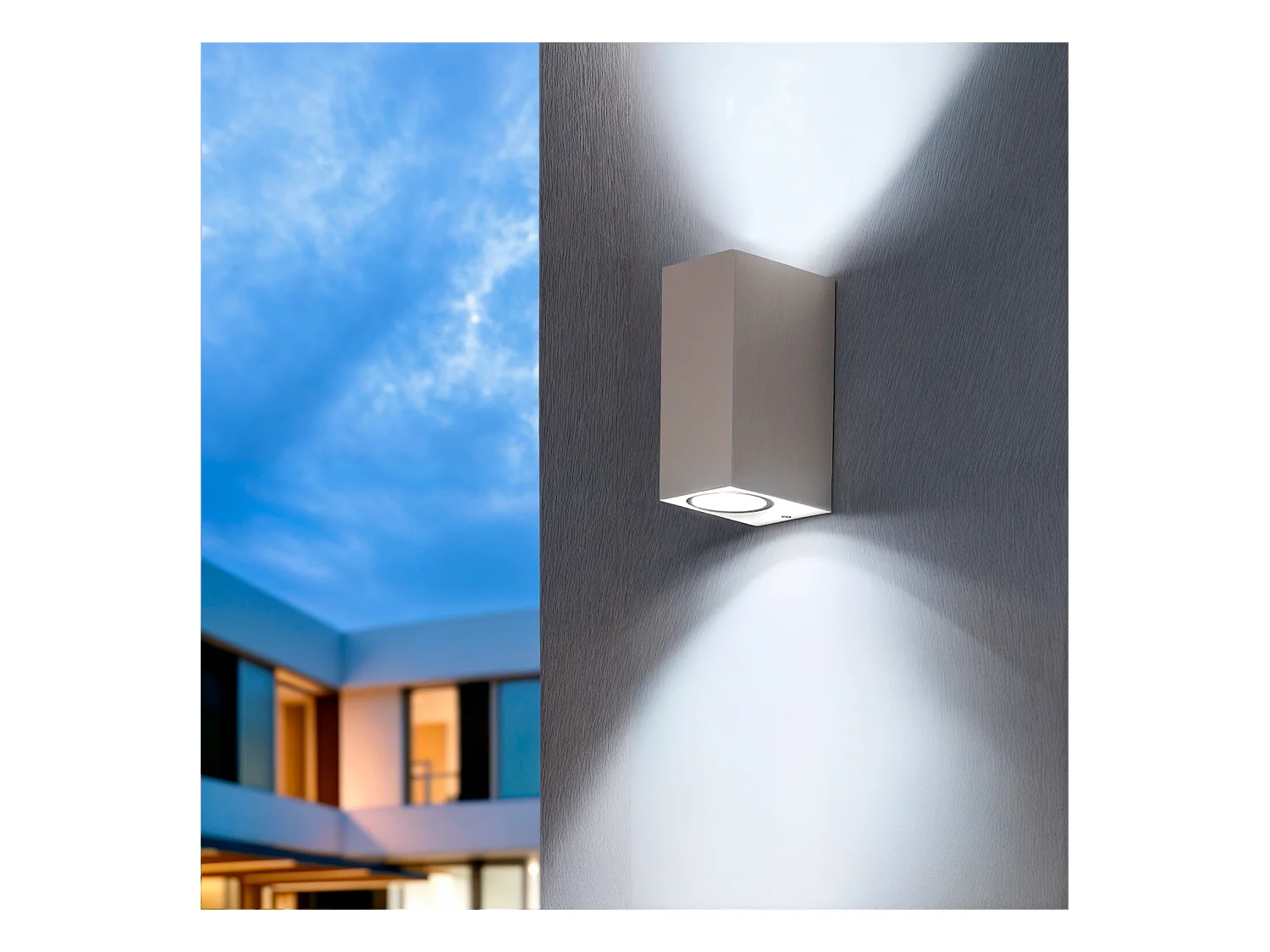 Applique Murale Extérieure Aluminium Miseno Blanche Éclairage Double Face