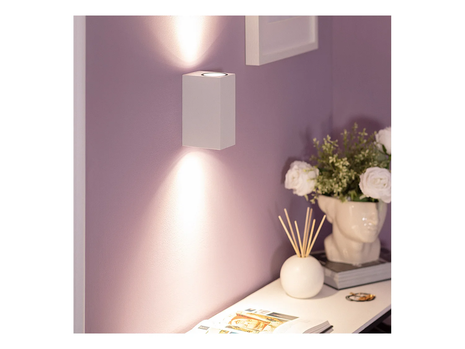 Applique Murale Extérieure Aluminium Miseno Blanche Éclairage Double Face