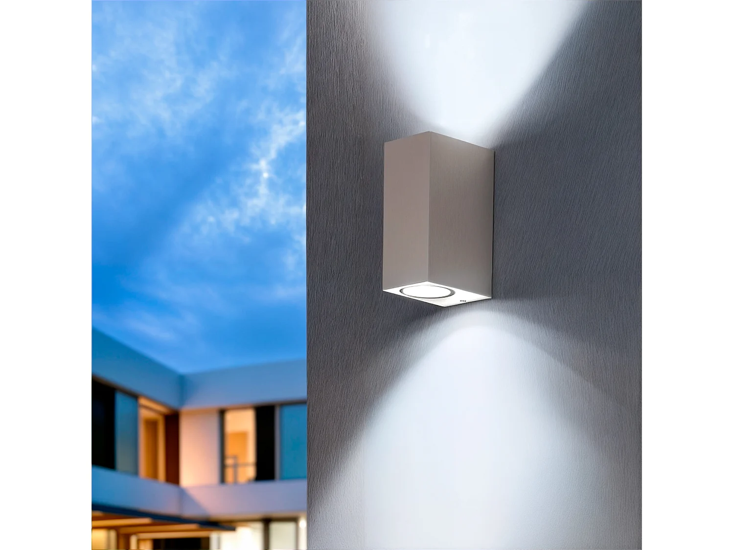 Applique Murale Extérieure Aluminium Miseno Blanche Éclairage Double Face