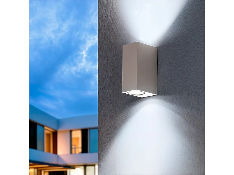 Applique Murale Extérieure Aluminium Miseno Blanche Éclairage Double Face