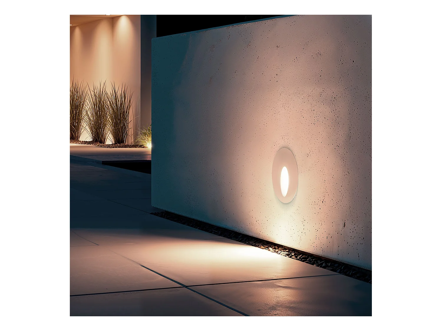 Baliza Exterior LED 3W Empotrable Pared Circular Blanco Boiler