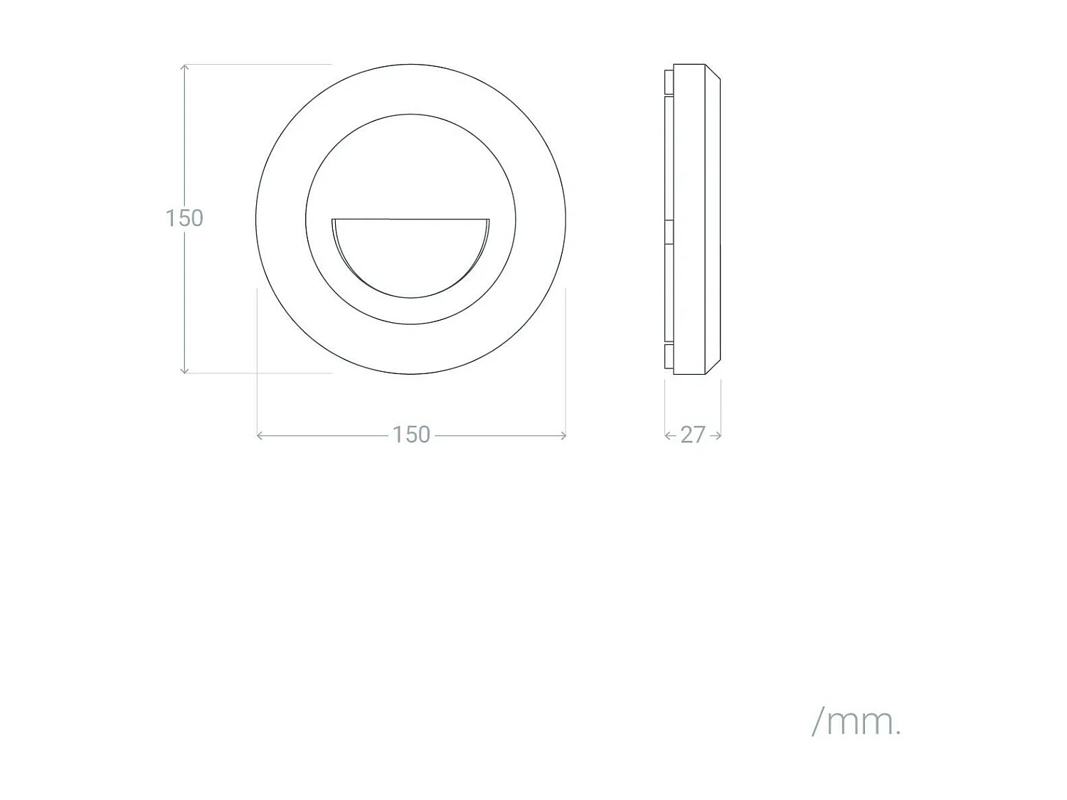 Segnapasso LED per Esterno da Superficie Parete Circolare Antracite Edulis 2700K Bianco Caldo