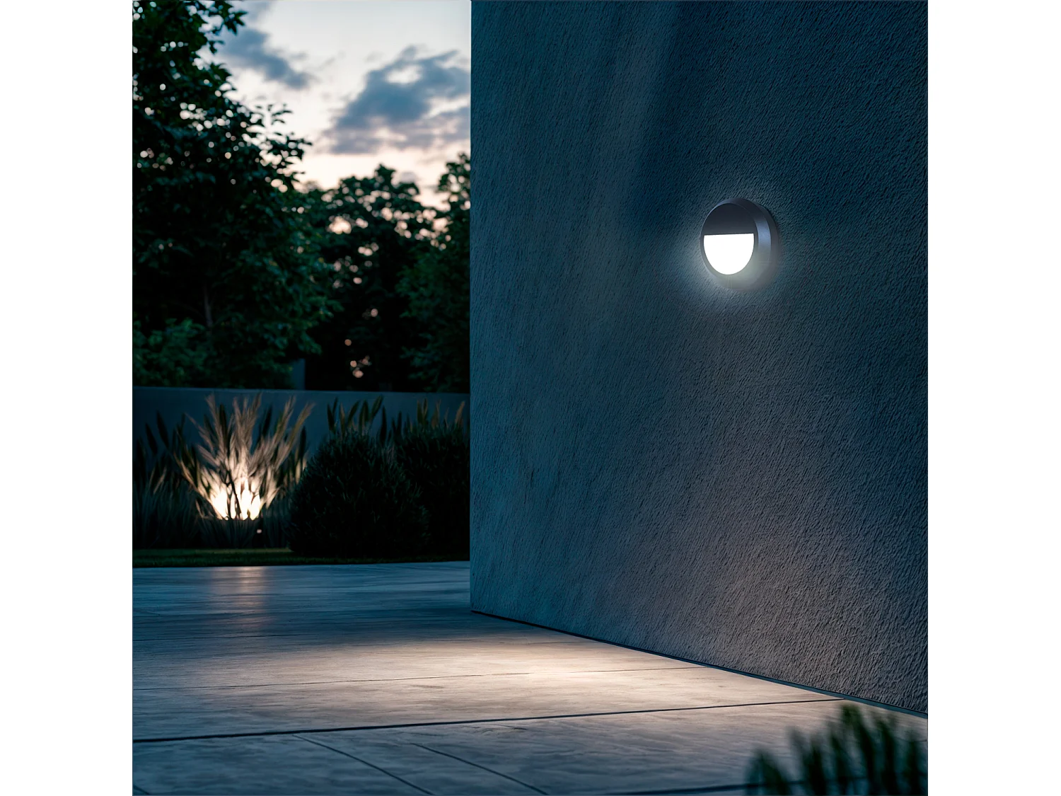 Balise LED Extérieure En Saillie au Mur Ronde Edulis Anthracite