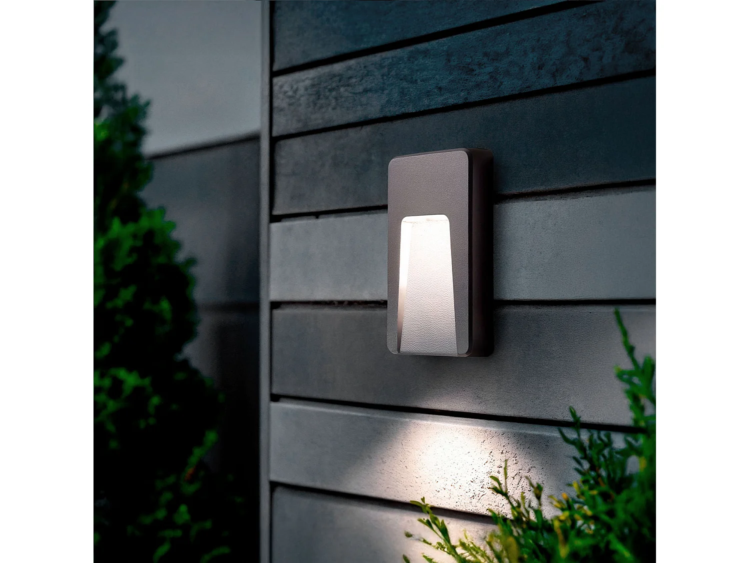 Balise LED Extérieure 3W En Saillie au Mur Rectangulaire Anthracite Nilsa 4000K Blanc neutre