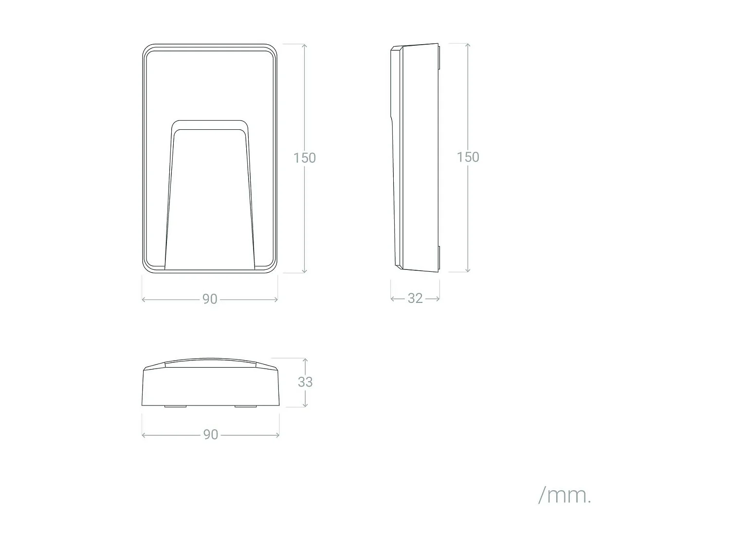 Balise LED Extérieure 3W En Saillie au Mur Rectangulaire Anthracite Nilsa 4000K Blanc neutre