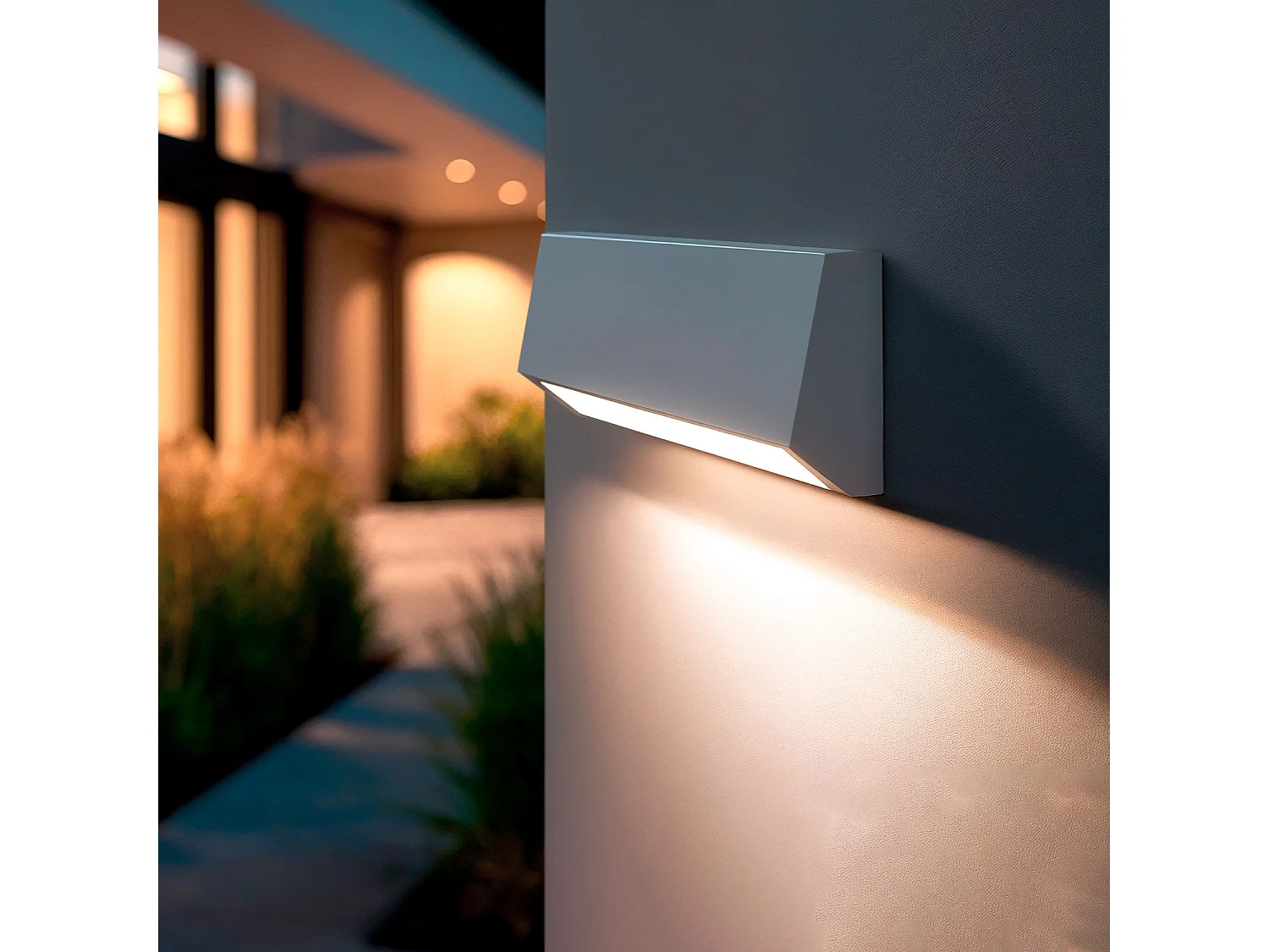 Balise LED Extérieure 3W En Saillie au Mur Rectangulaire Valeta Blanche  4000K Blanc neutre