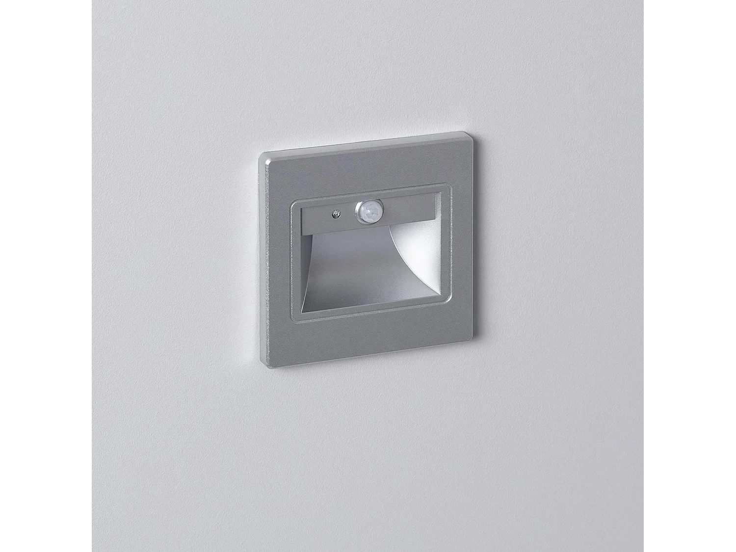Segnapasso da Parete LED 1.5W da Incasso con Sensore PIR Bark Grigio 3000K Bianco Caldo