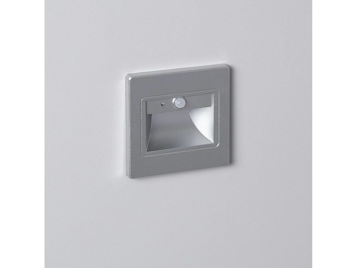 Segnapasso da Parete LED 1.5W da Incasso con Sensore PIR Bark Grigio 3000K Bianco Caldo