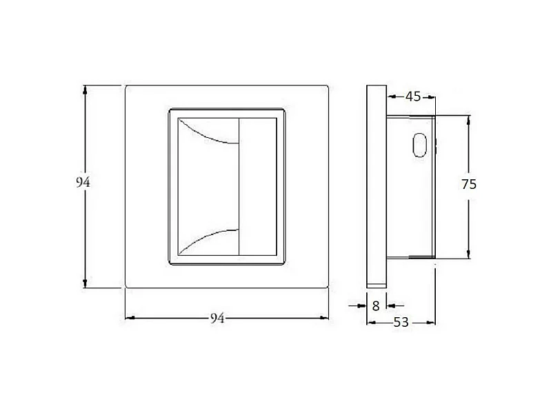 Balise Murale LED Encastrable Bark 1.5W Noire avec Capteur PIR  4000K Blanc neutre