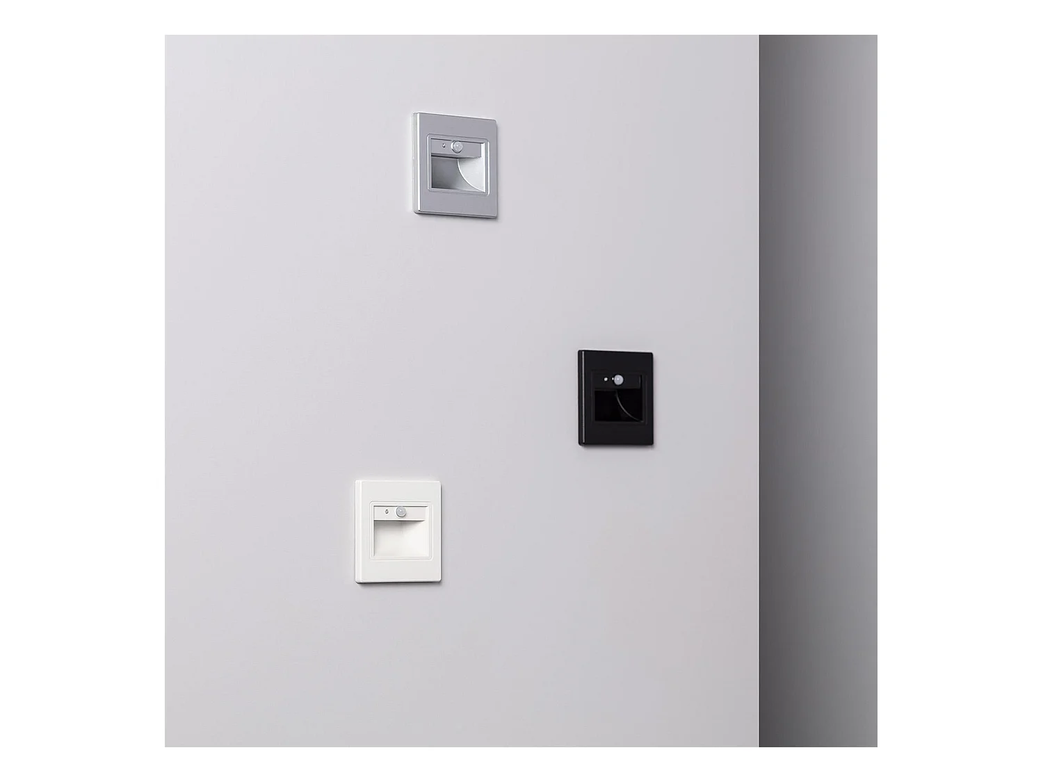 Balise Murale LED Encastrable Bark 1.5W Noire avec Capteur PIR  4000K Blanc neutre