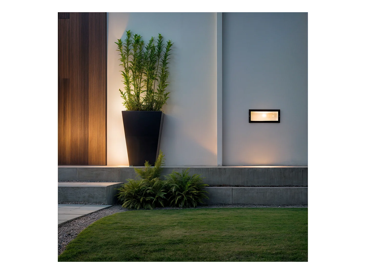 Segnapasso da Incasso a Parete per Lampadina E27 Nero