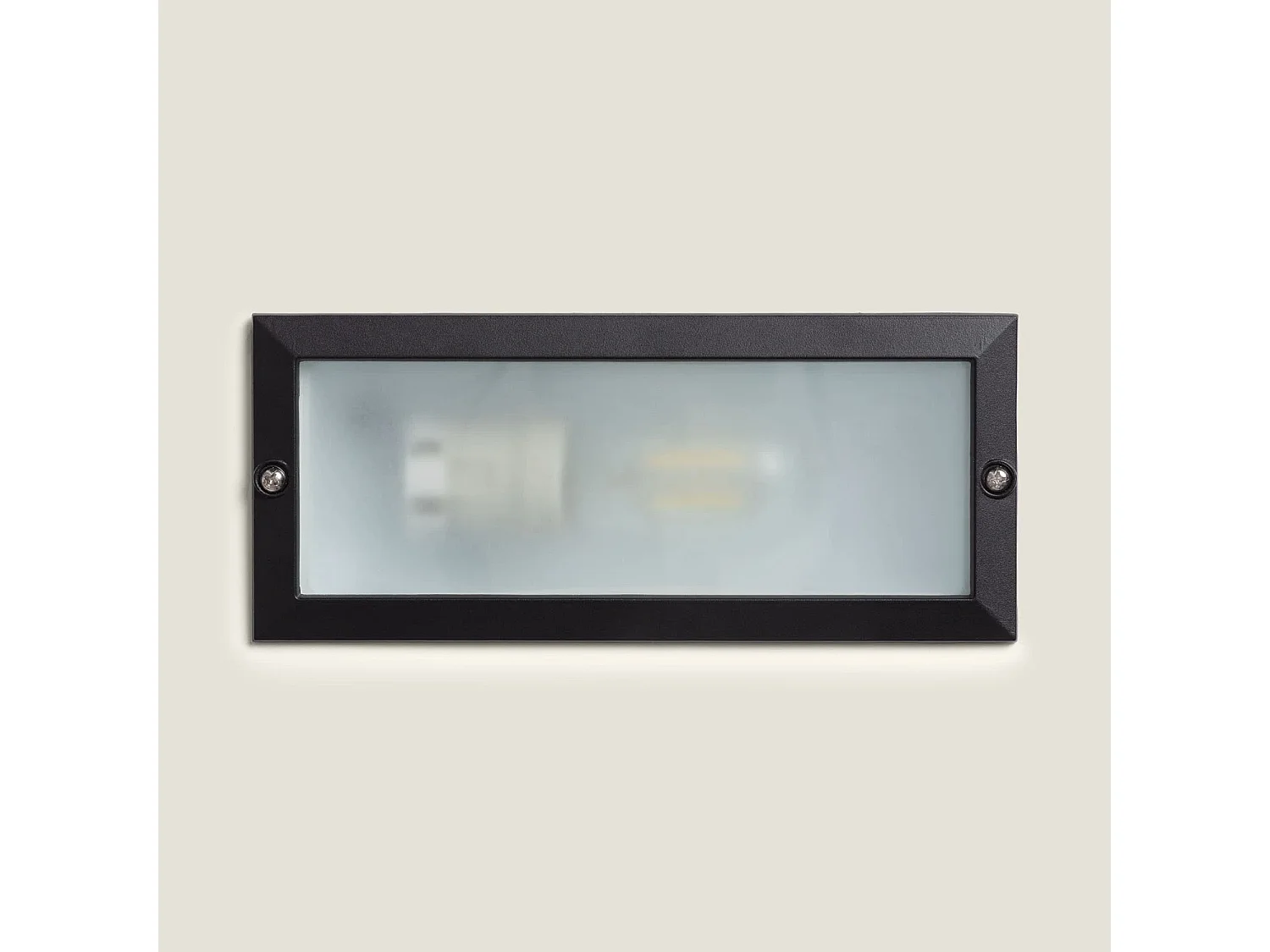 Baliza Exterior Empotrable Pared Aluminio para Bombilla E27 Negro