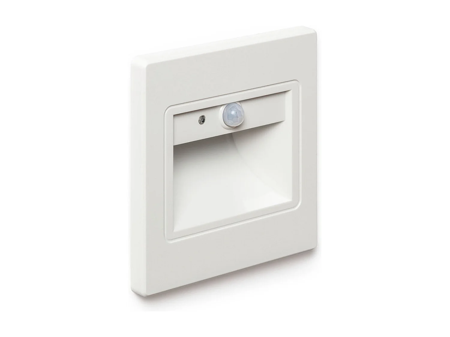 Balise Murale LED 1.5W Encastrable avec Détecteur PIR et Crépusculaire Bark Blanche 3000K Blanc chaud