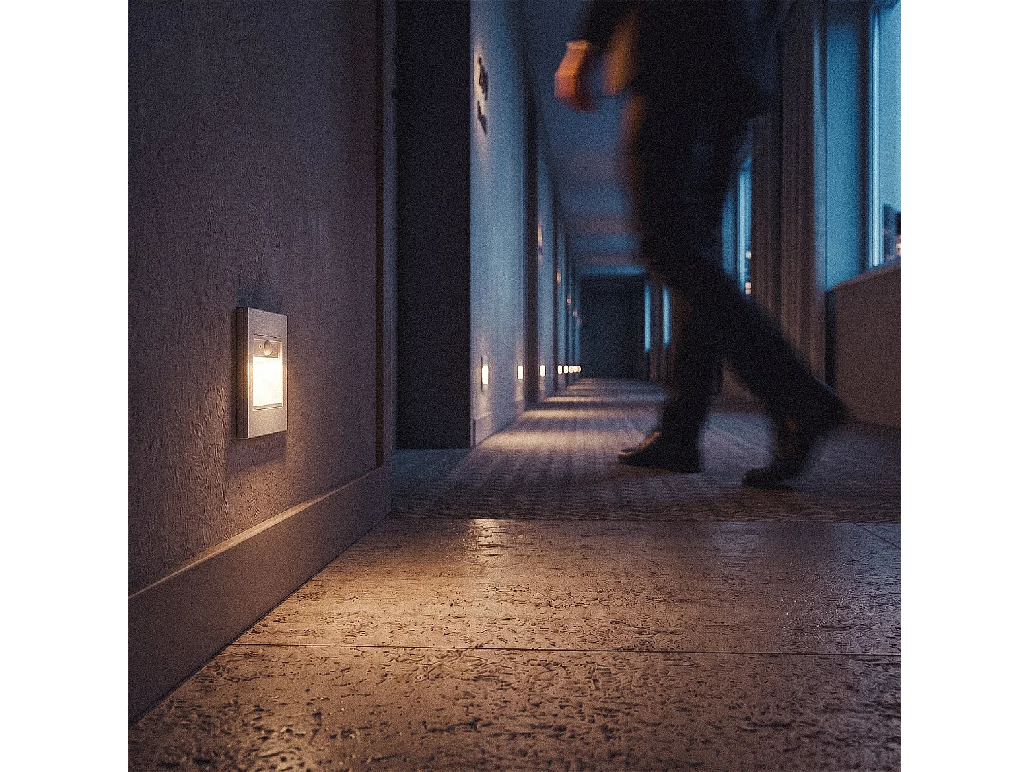 Balise Murale LED 1.5W Encastrable avec Détecteur PIR et Crépusculaire Bark Blanche 3000K Blanc chaud