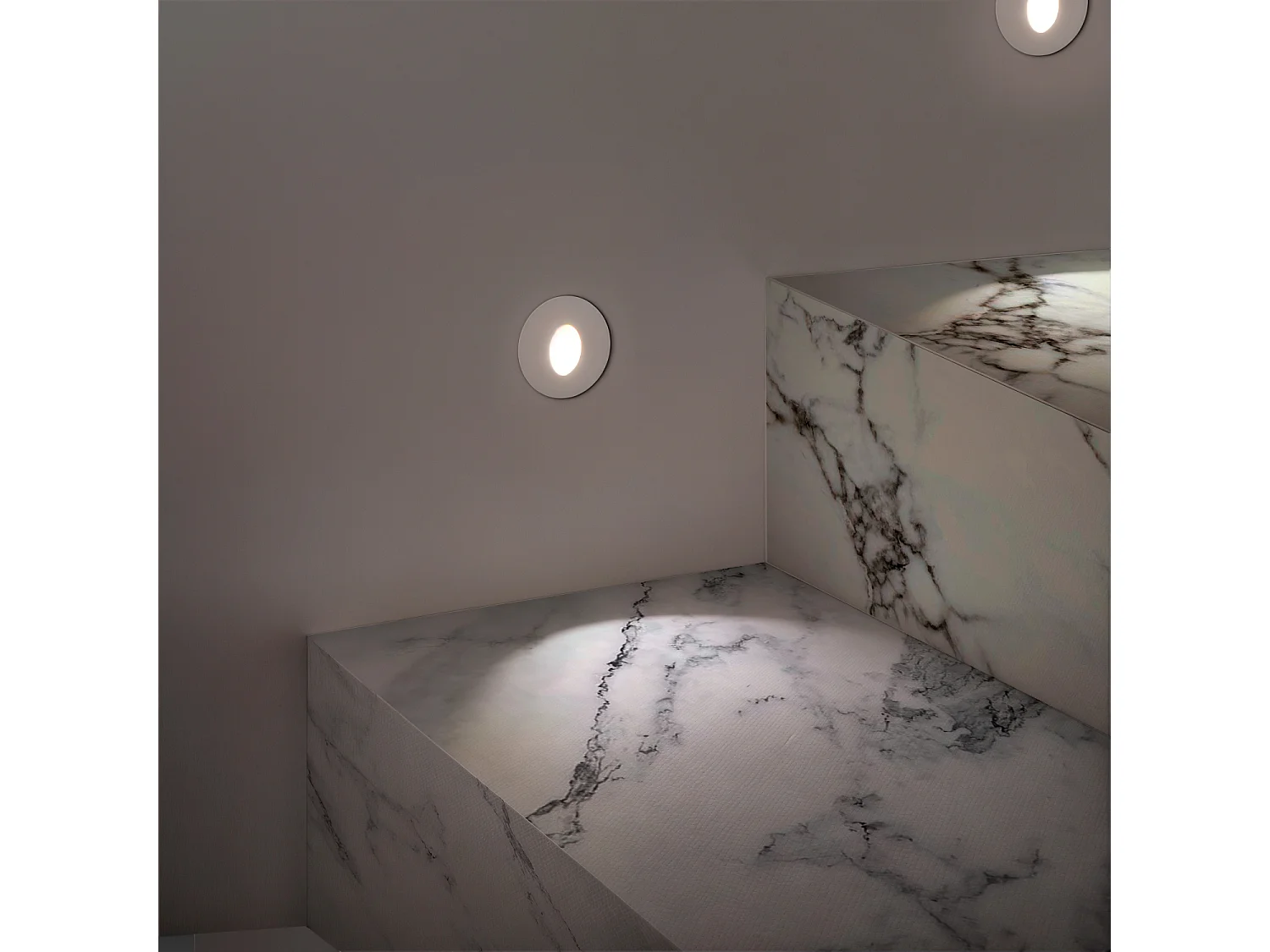 Balise LED Encastrable au Mur Ronde Blanche Adam 3000K Blanc chaud