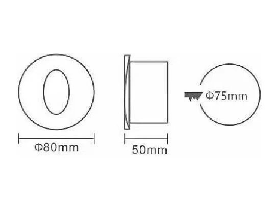 Balise LED Encastrable au Mur Ronde Blanche Adam 3000K Blanc chaud