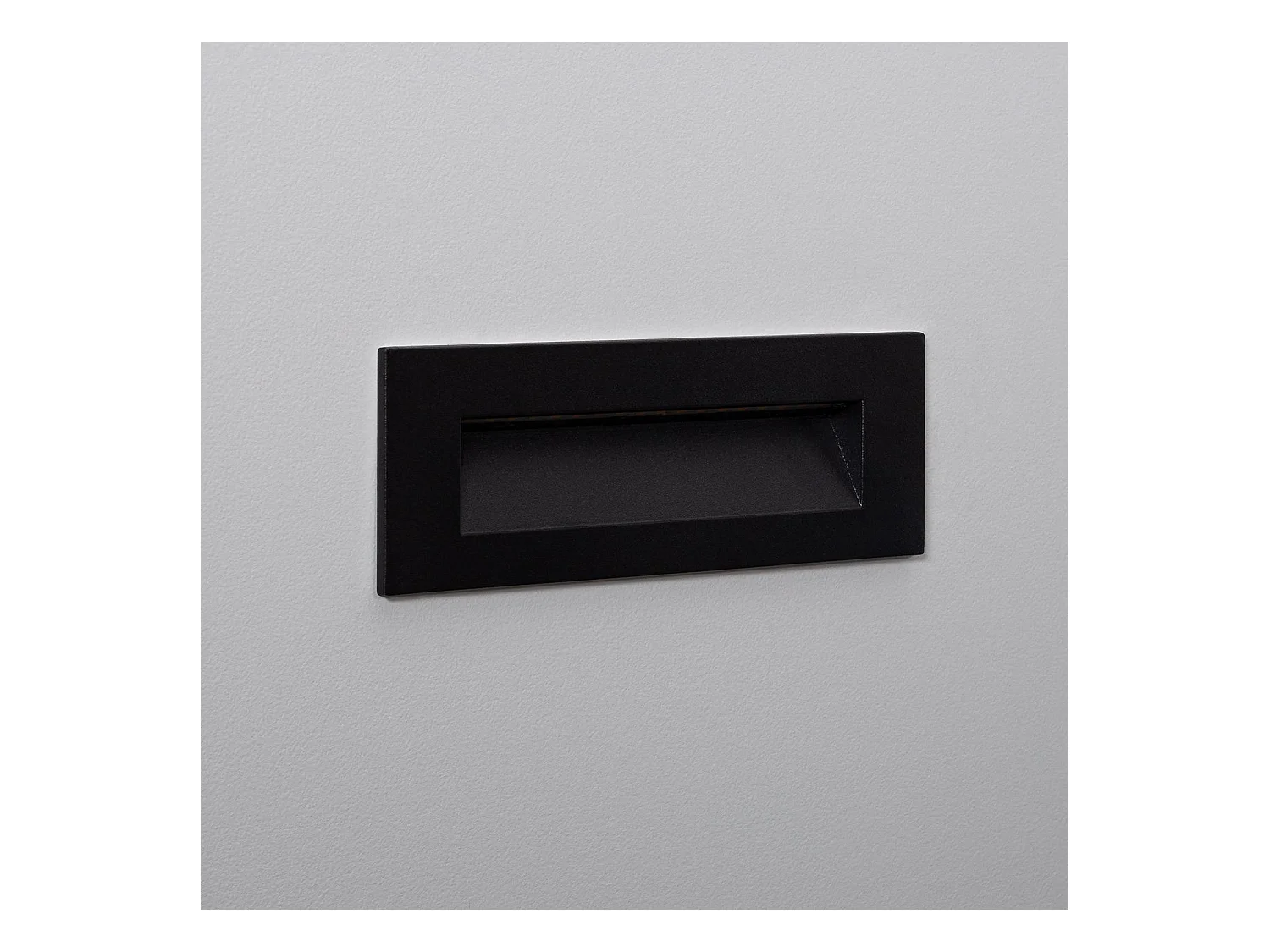 Baliza Exterior LED 7W Empotrable Pared Rectangular Negro Groult 2700K Blanco Cálido