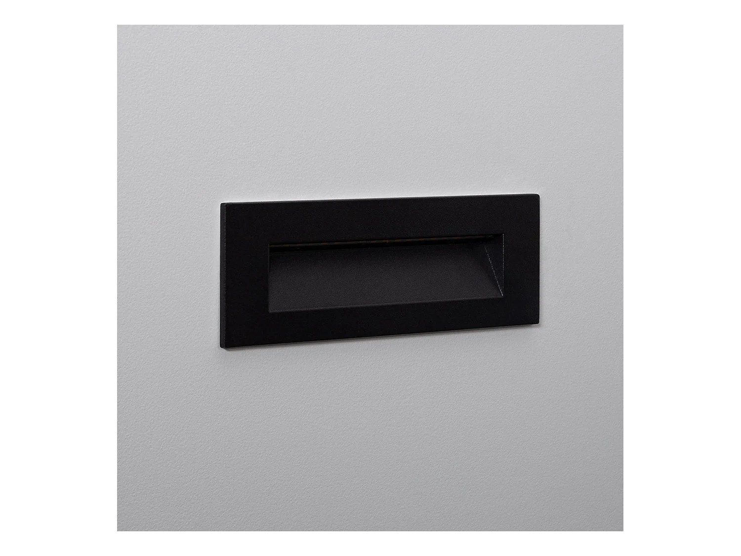 Baliza Exterior LED 7W Empotrable Pared Rectangular Negro Groult 2700K Blanco Cálido