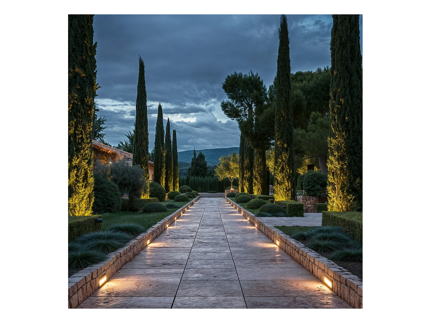 Baliza Exterior LED 7W Empotrable Pared Rectangular Negro Groult 2700K Blanco Cálido