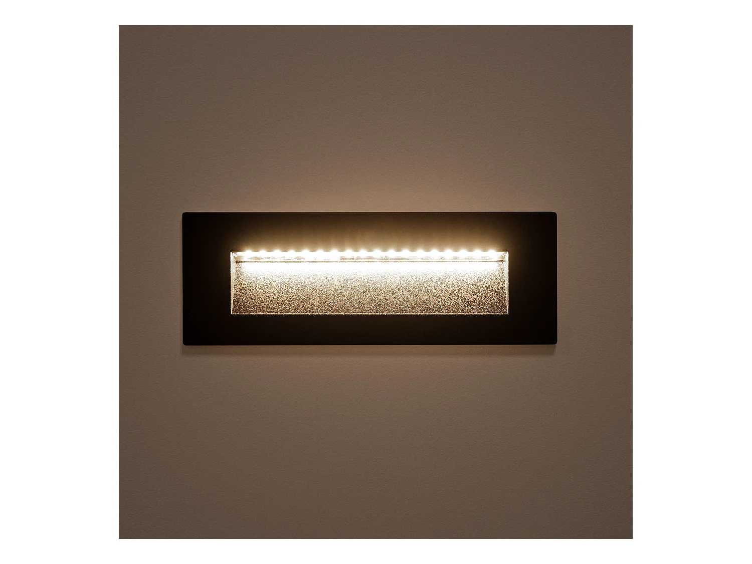 Baliza Exterior LED 7W Empotrable Pared Rectangular Negro Groult 2700K Blanco Cálido