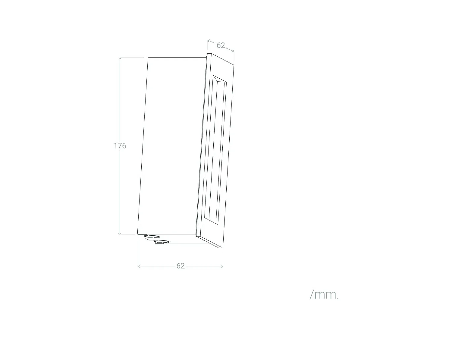 Baliza Exterior LED 7W Empotrable Pared Rectangular Negro Groult 2700K Blanco Cálido