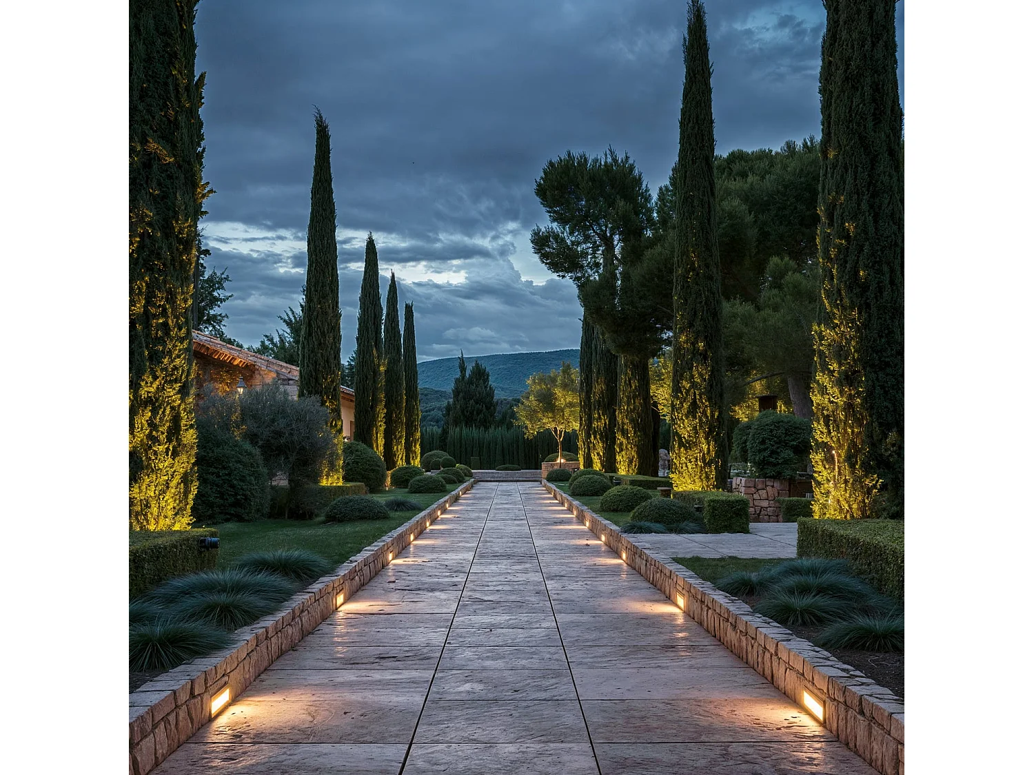 Balise LED Extérieure 7W Encastrable au Mur Rectangulaire Groult Noire 2700K Blanc chaud