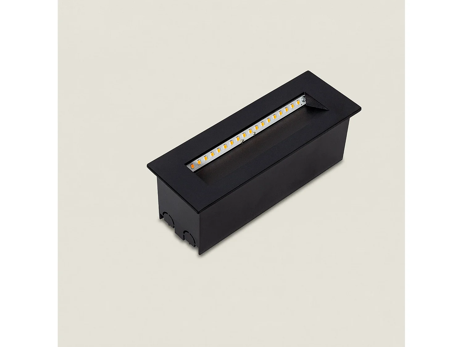 Balise LED Extérieure 7W Encastrable au Mur Rectangulaire Groult Noire 2700K Blanc chaud