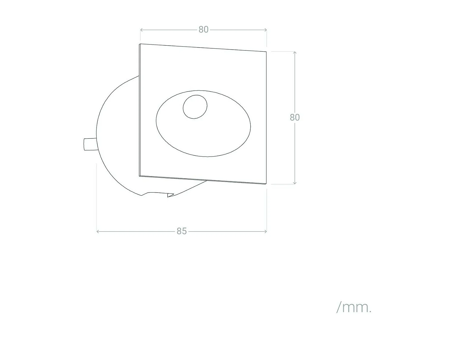 Balise Extérieure Murale LED Encastrable 3W Coney Grise