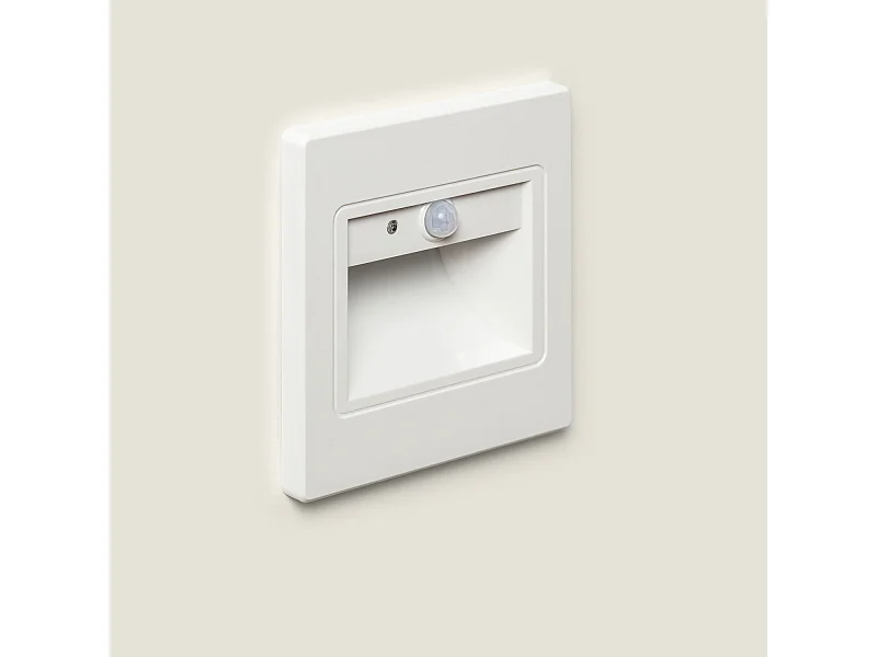 Segnapasso da Parete LED 1.5W da Incasso con Sensore PIR e Crepuscolare Bark Bianco 4000K Bianco Naturale
