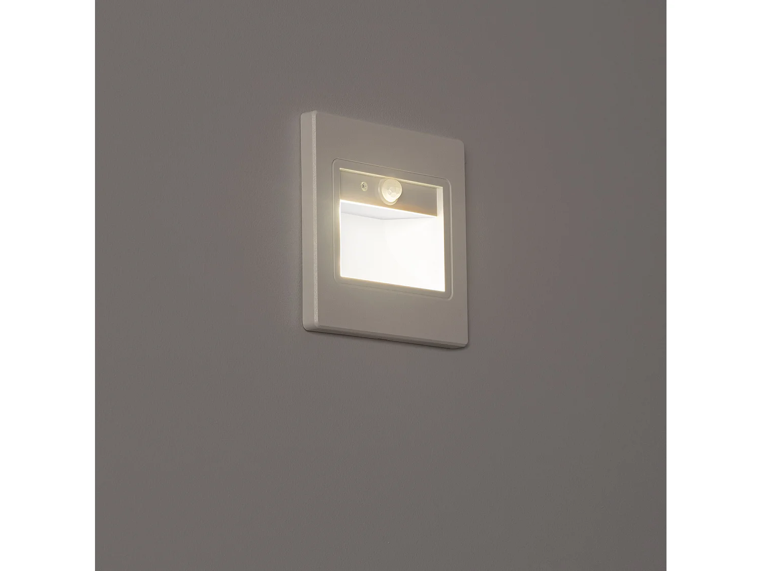 Balise Murale LED 1.5W Encastrable avec Détecteur PIR et Crépusculaire Bark Blanche 4000K Blanc neutre
