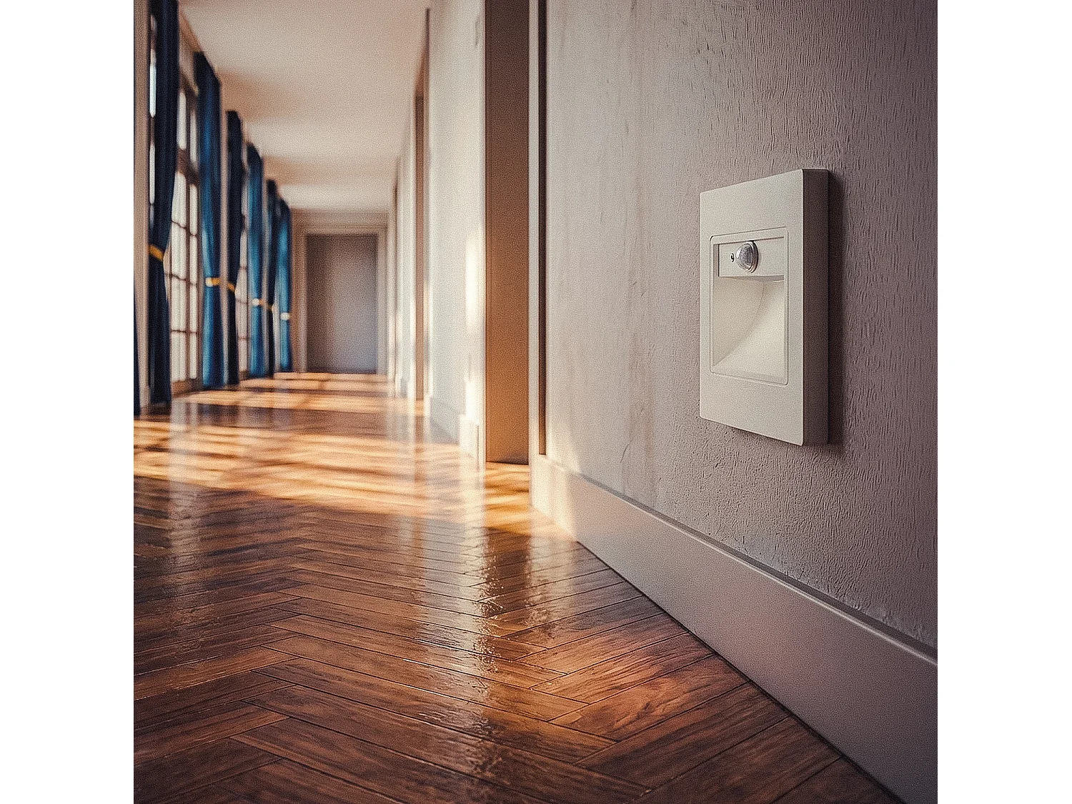 Segnapasso da Parete LED 1.5W da Incasso con Sensore PIR e Crepuscolare Bark Bianco 4000K Bianco Naturale