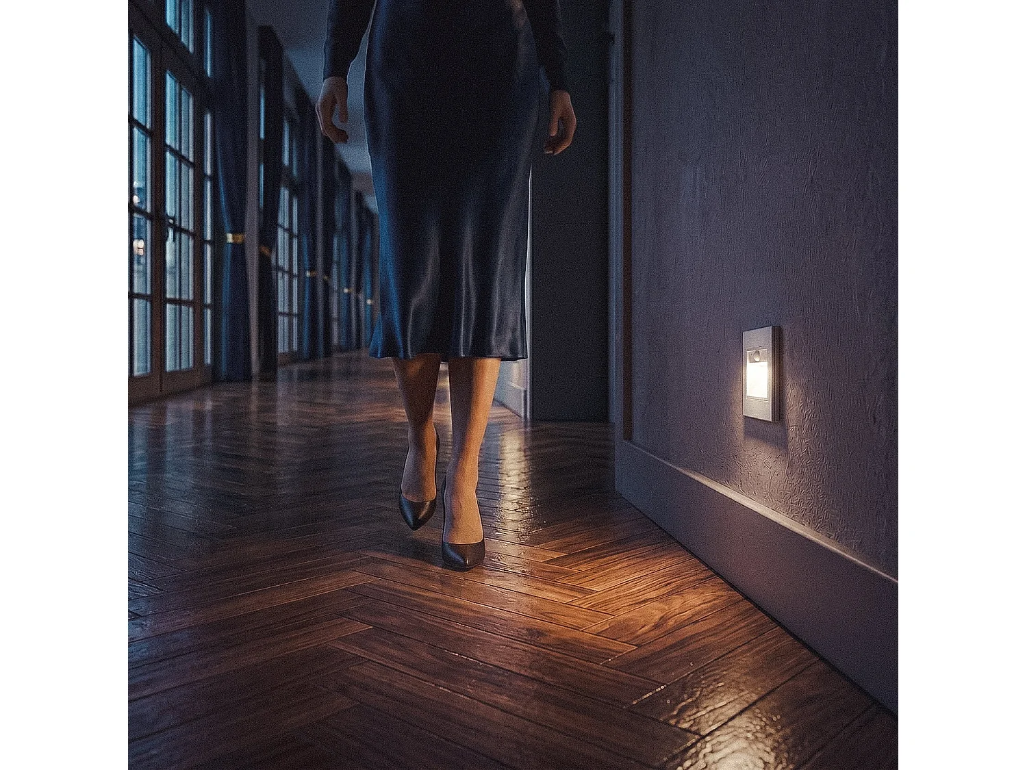 Segnapasso da Parete LED 1.5W da Incasso con Sensore PIR e Crepuscolare Bark Bianco 4000K Bianco Naturale